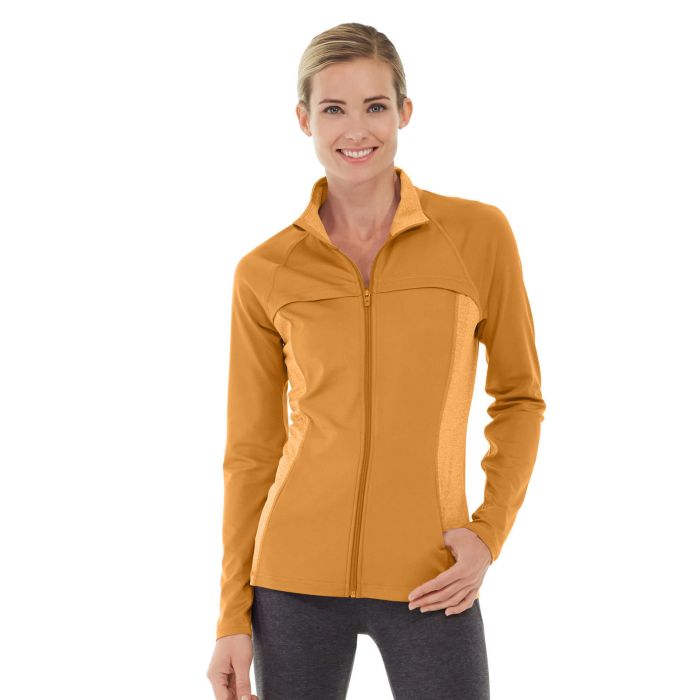 Inez Full Zip Jacket in orange with hood and full zip