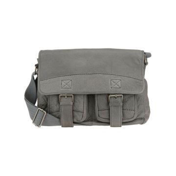 Rival Field Messenger leren en nylon boodschappentas in grijs